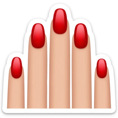 nails with red nail polish (as an emoji on IOS) sticker