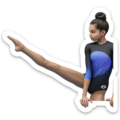 gymnast in black leotard sticker
