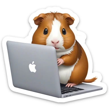 a guinea pig using mac book sticker