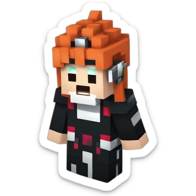 Kurosaki Ichigo estilo minecraft dando pulgar arriba sticker