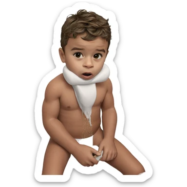 intimate bathroom moment with boy sticker