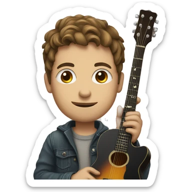 Boy with guitar sticker