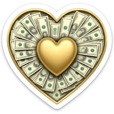 Money heart  sticker