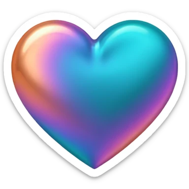 I need a teal, orange , purple, and rose gold Heart emoji  sticker
