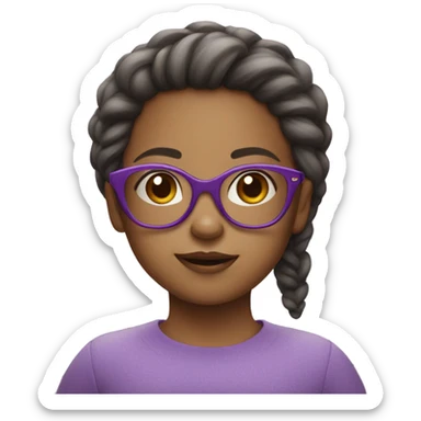 little girl in purple glasses sticker