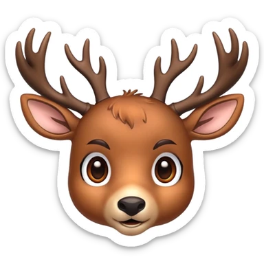 cute deer with antlers sticker
