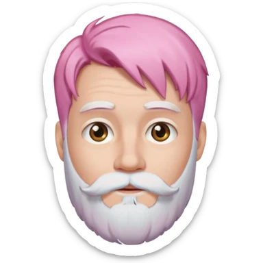 white bearded pink haired  sticker