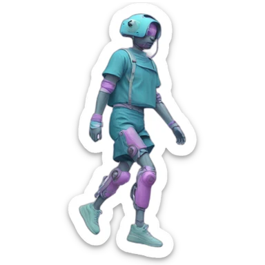 Vaporwave person with prosthetic leg  sticker