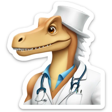 create a doctor dinosaur coloring page sticker
