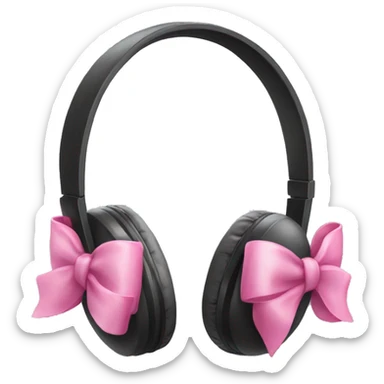 headphones with a pink bow sticker