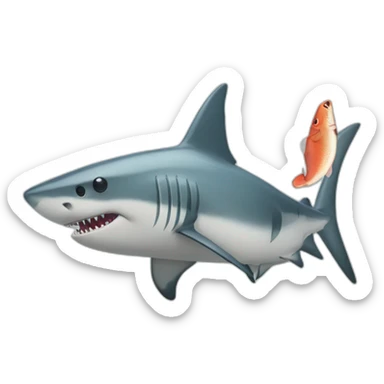 Requin qui mange un poisson sticker