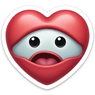 heart eye face with drool coming out of mouth  sticker