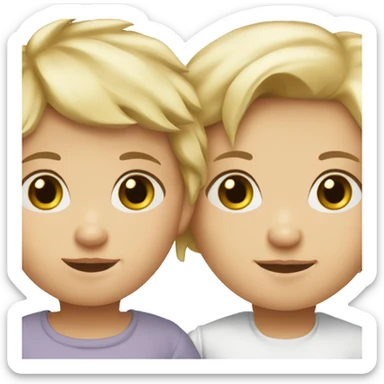 Brunette baby boy and blond baby girl sticker