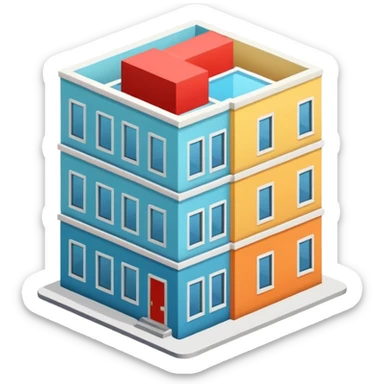 isometric apartment with windows sticker