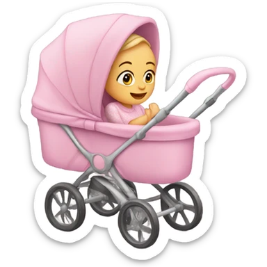 Stroller with baby girl sticker