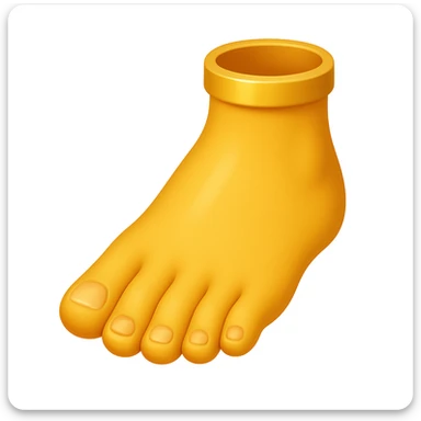 Make the foot emoji closer to the reference image in iOS emoji style. Match the same shape, color, and details with a smooth and shiny classic emoji look. Add a subtle highlight. sticker