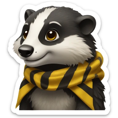 hufflepuff badger with hogwarts scarf sticker