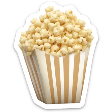 Popcorn in beige and white package  sticker