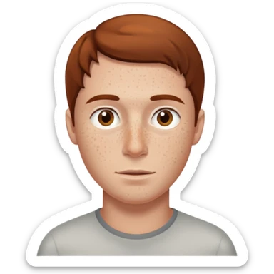 freckled man with straight hair sticker