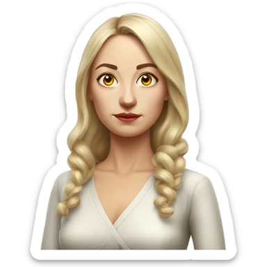 Russian woman full length in dress photorealistic serious sticker