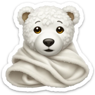 blanketed white teddy sticker