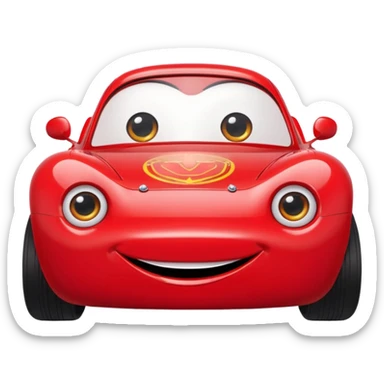 Rayo McQueen winking, cute red car with big eyes sticker