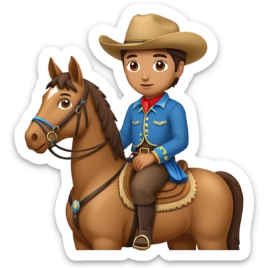 An emoji of an argentinian cowboy on a horse sticker