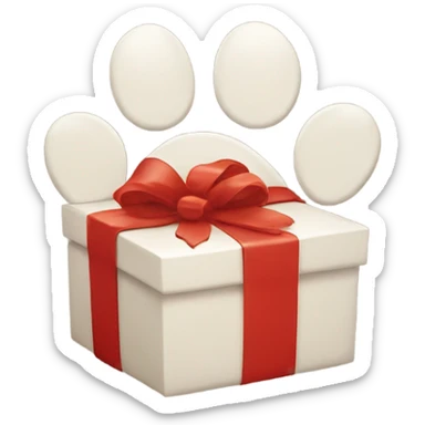 Paw print present sticker