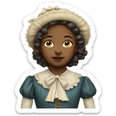 
young girl in 19th century costume sticker