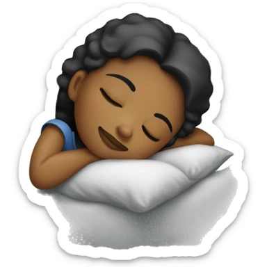 Girl sleeping on the moon sticker