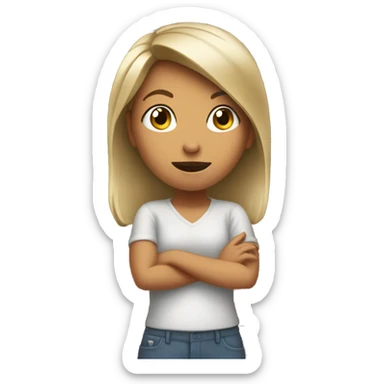 girl talking to brick wall sticker