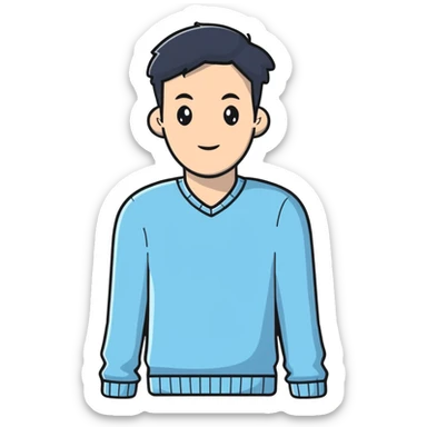 light blue V-neck sweater sticker