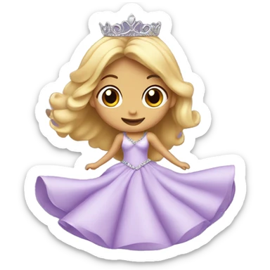 Dancing Princess in lilac dress with tiara sticker