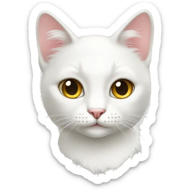 white cat clipart sticker