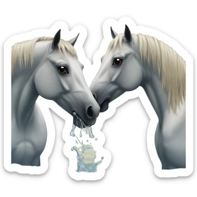 Horses in water sticker