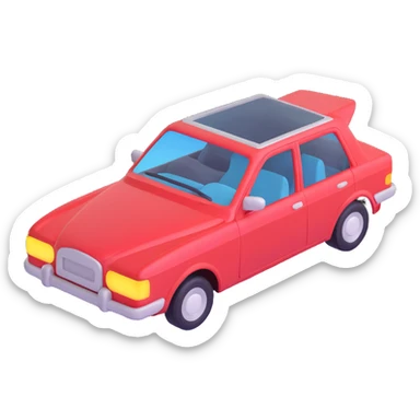 car with partially open sunroof, light beaming inside sticker