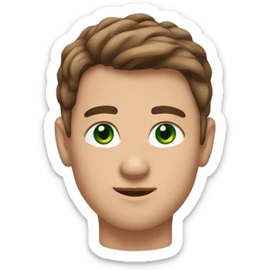 Giro with Green eyes and brown hairs  sticker