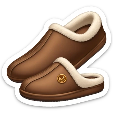 coffee brown comfortable house slippers sticker