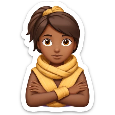 girl arms crossed wrapped around neck sticker