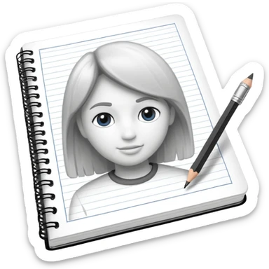 a pencil drawing in a notebook sticker