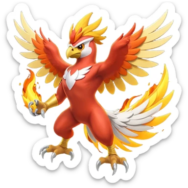Hawlucha-Blaziken-fusion, full body sticker