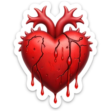 realistic gothic heart with a bleeding effect sticker