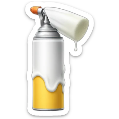 Whipped creap spray can spraying sticker