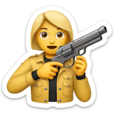 Emoji con arma sticker