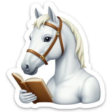 reading white horse sticker