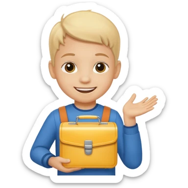 child with lunchbox sticker