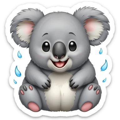 koala laughing hysterically with tears of joy sticker