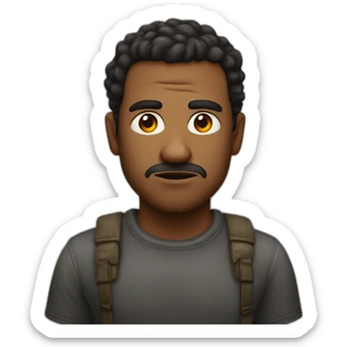 serious gaze from man sticker