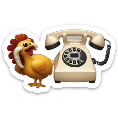 Imagine a turkey having a conversation with a vintage rotary phone—infuse creativity into this unexpected encounter! sticker