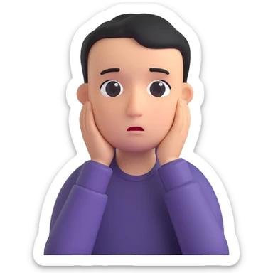 Sad person with a downcast expression sticker